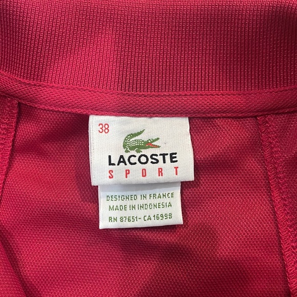 Lacoste Sport fuschia collared tank top size 38 - Picture 4 of 6